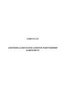 Cervus Lp Amended & Restated Limited Partnership Agreement