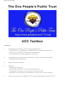 Form Oppt Ucc Toolbox - The One People