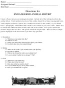Directions For Endangered Animal Report