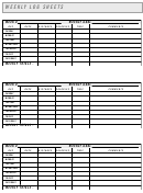 Weekly Exercise Goals Log Sheet Template