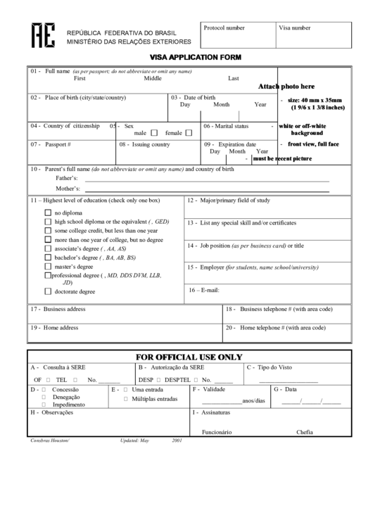 Top 7 Brazil Visa Application Form Templates Free To Download In PDF Format