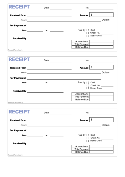 Fillable Receipt Template (Fillable) Printable pdf