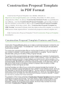 Construction Proposal Template Printable pdf
