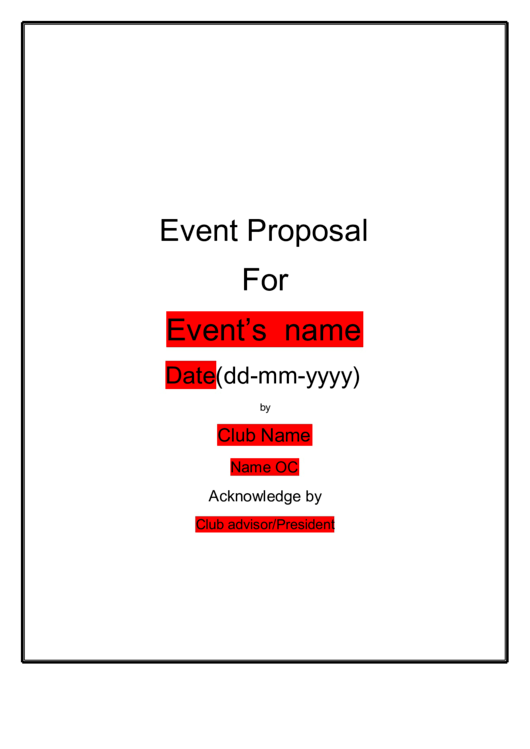 Event Proposal Printable pdf
