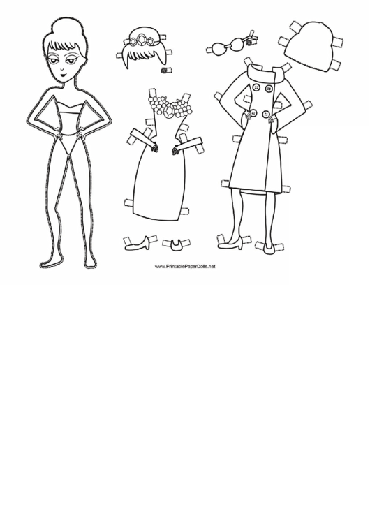 Winter Party Paper Doll Coloring Pages Printable pdf