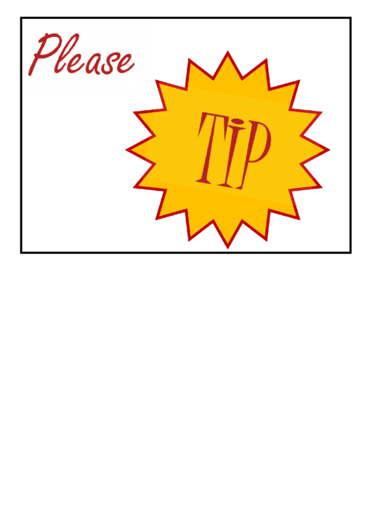 Tip Jar Sign Template Printable pdf