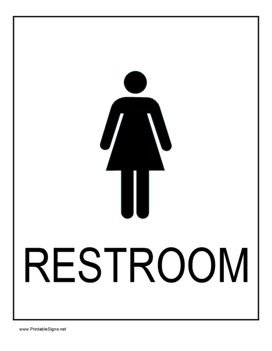 Restroom Women Sign Printable pdf