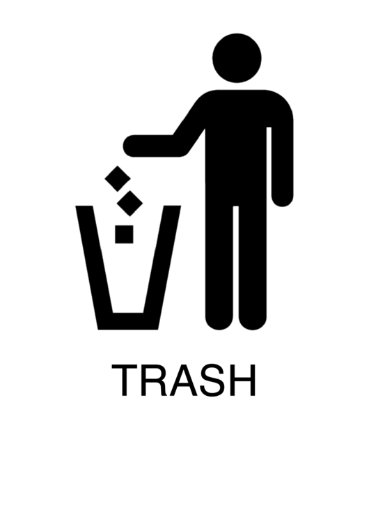Trash Sign Template Printable pdf