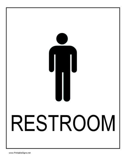 Restroom Men Sign Printable pdf