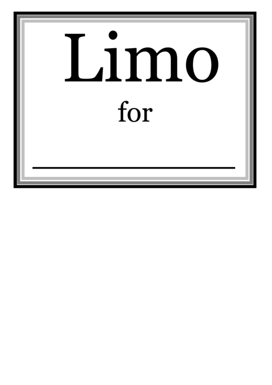Airport Limo Driver Sign Printable pdf