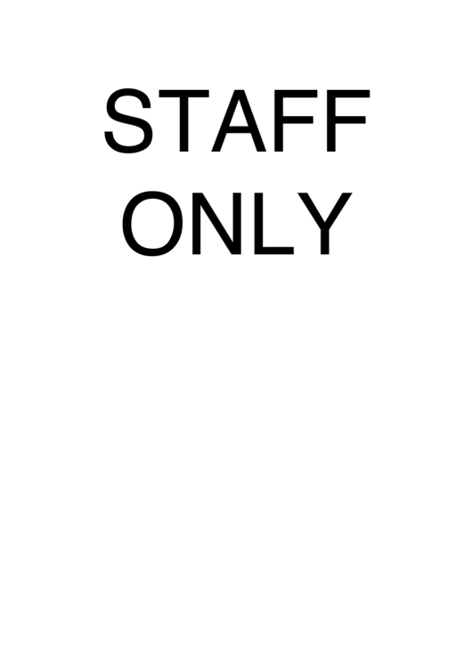 Staff Only Sign Printable pdf