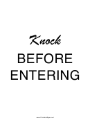 Knock Before Entering Sign