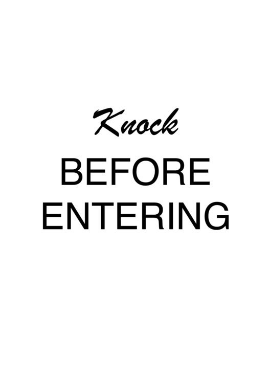 Knock Before Entering Sign Printable pdf