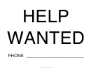 Help Wanted Phone Sign