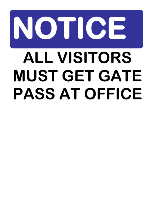 Notice Gate Pass Sign Printable pdf