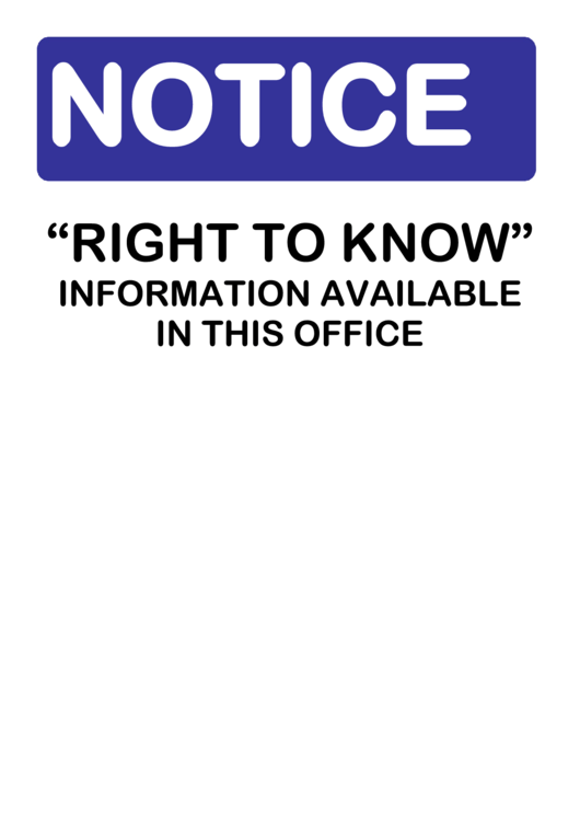 Notice Right To Know Sign Printable pdf
