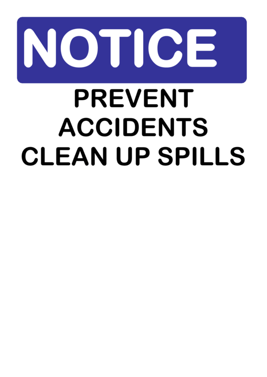 Notice Prevent Accidents Sign Printable pdf