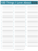 To Do List Template: 100 Things To Love About You - Blue