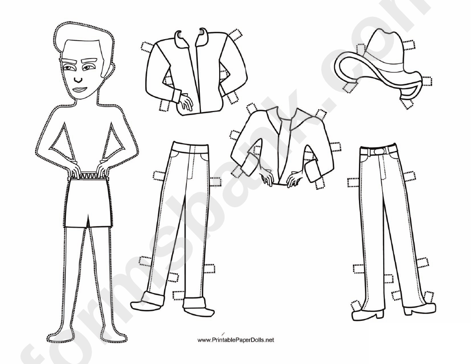 Sheriff Paper Doll Coloring Pages
