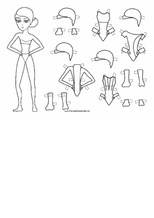 Beach Party Paper Doll Coloring Pages Printable pdf