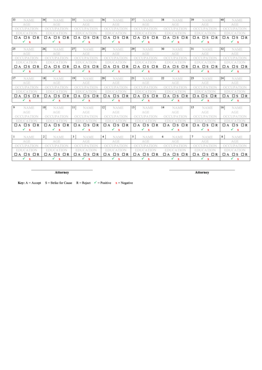 Jury Selection Pool Seating Chart