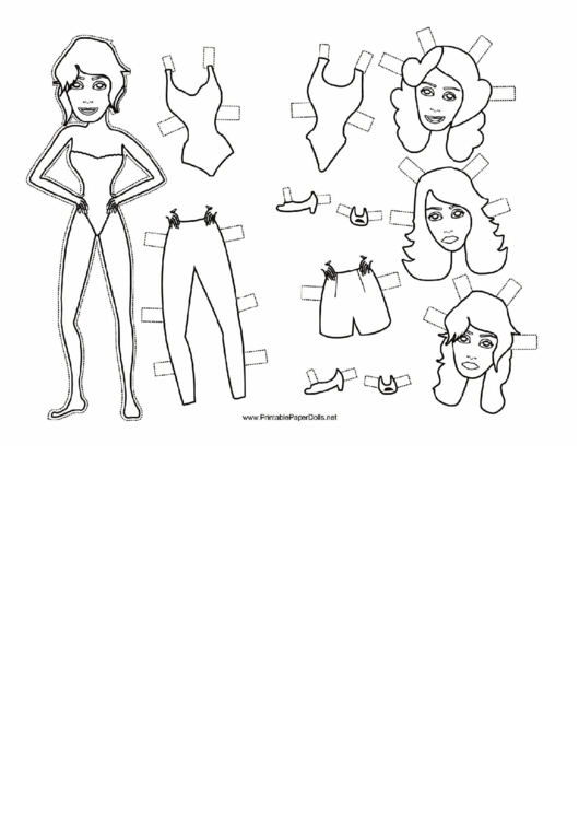 Beach Party 2 Paper Doll Coloring Pages Printable pdf