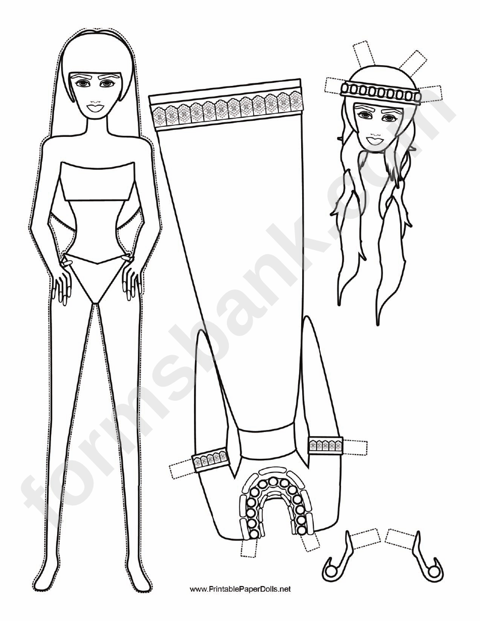 Princess Paper Doll Coloring Pages