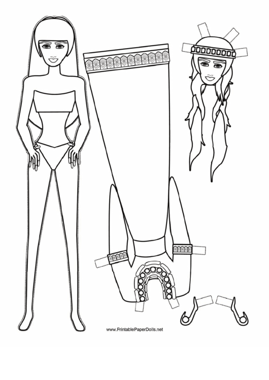 Princess Paper Doll Coloring Pages