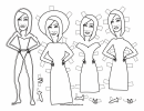 Dresses Paper Doll Coloring Pages