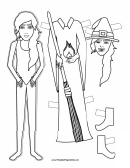 Ze Witch Paper Doll Coloring Pages
