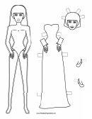 Long Dress Paper Doll Coloring Pages