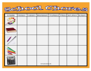 Weekly School Chores Chart Template