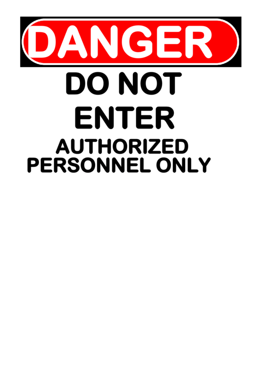 Danger Sign Template Printable pdf