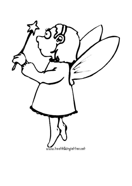 Fillable Little Fairy With Magic Wand Coloring Page Printable pdf