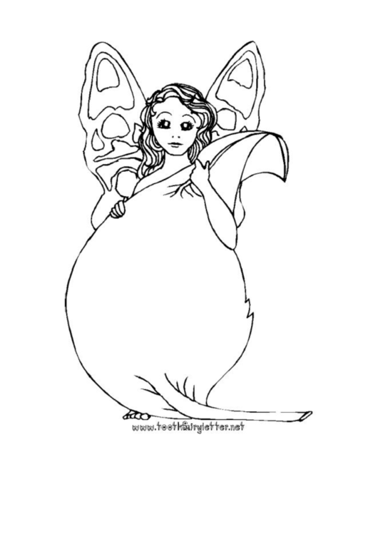 Fillable Fairy With Big Leaf Coloring Page Printable pdf