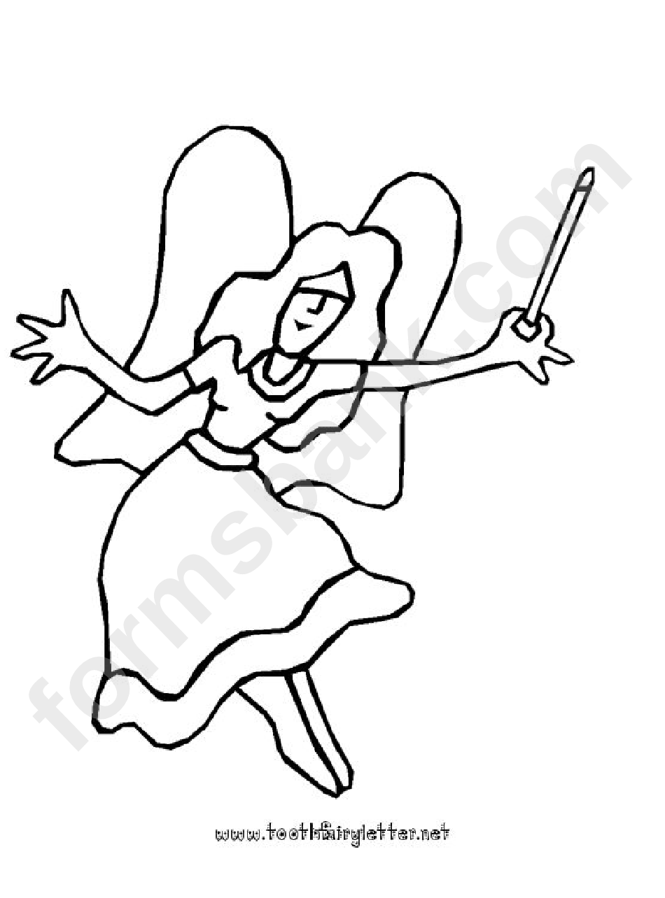 Fairy With Open Arms Coloring Page