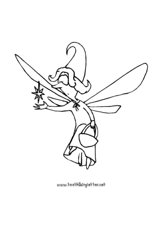 Fillable Surprised Fairy With Star Coloring Page Printable pdf