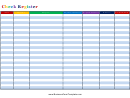 Colorful Check Register Template