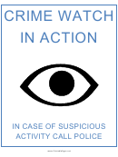 Crime Watch In Action Sign Template