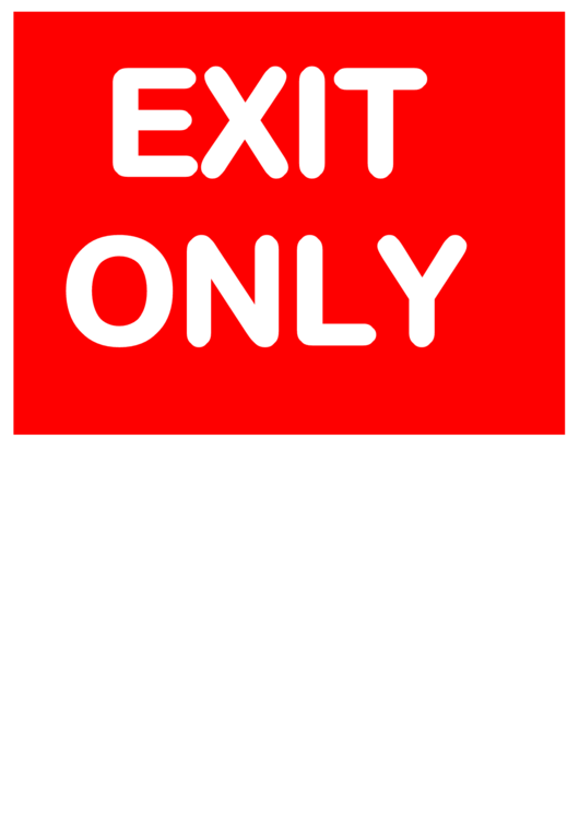 Exit Only Sign Template Printable pdf