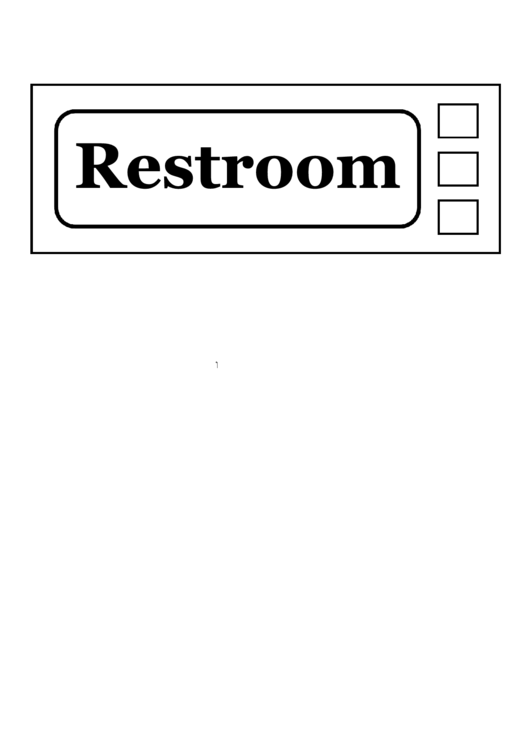 Restroom Sign Template Printable pdf