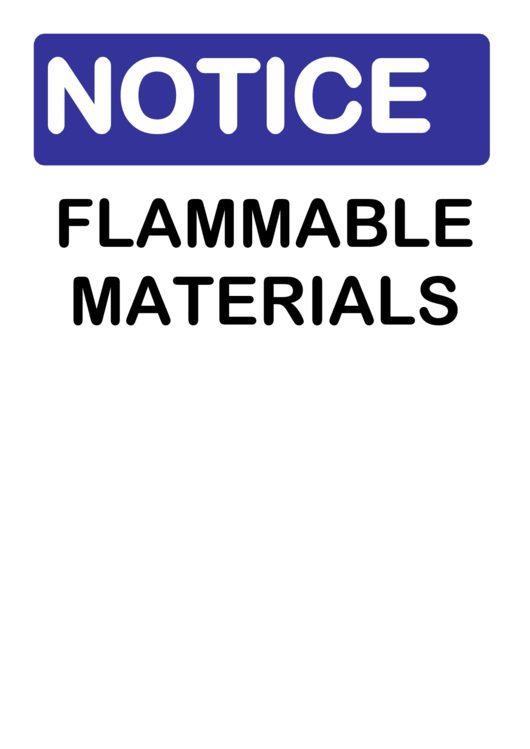 Notice Flammable Sign Printable pdf