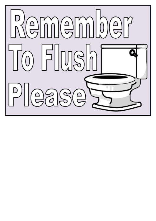 Remember To Flush Sign Printable pdf