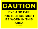 Caution Must Wear Eye Ear Protection