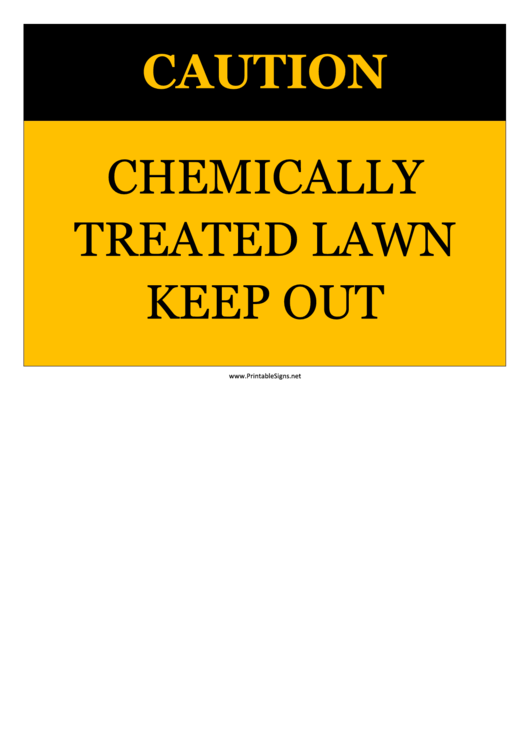 Caution Chemically Treated Lawn Printable pdf