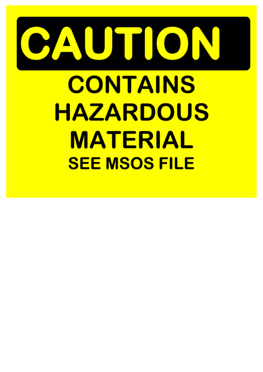 Caution Hazmat Printable pdf