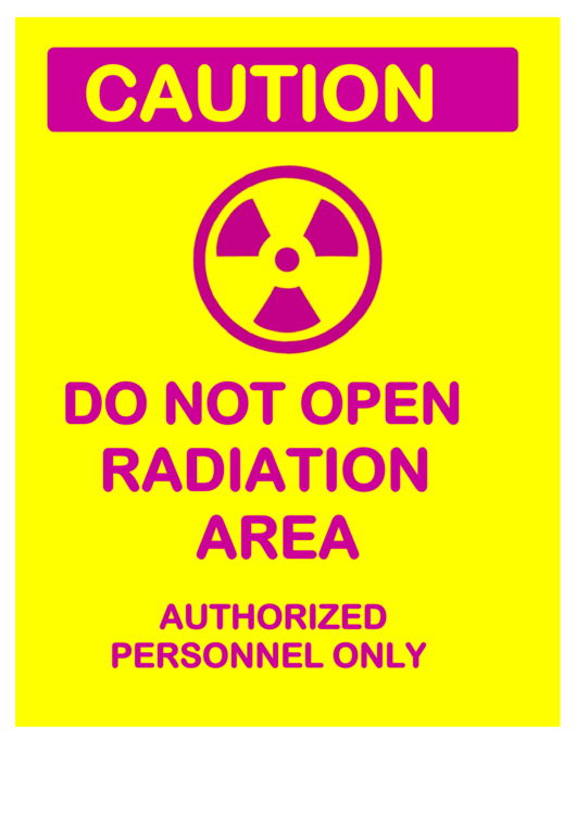 Caution Radiation Area 2 printable pdf download