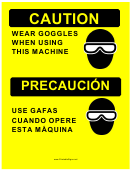 Caution Goggles Required Bilingual
