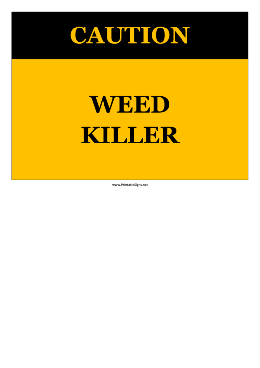 Caution Weed Killer Printable pdf