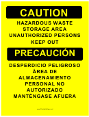 Caution Haz Waste Storage Bilingual